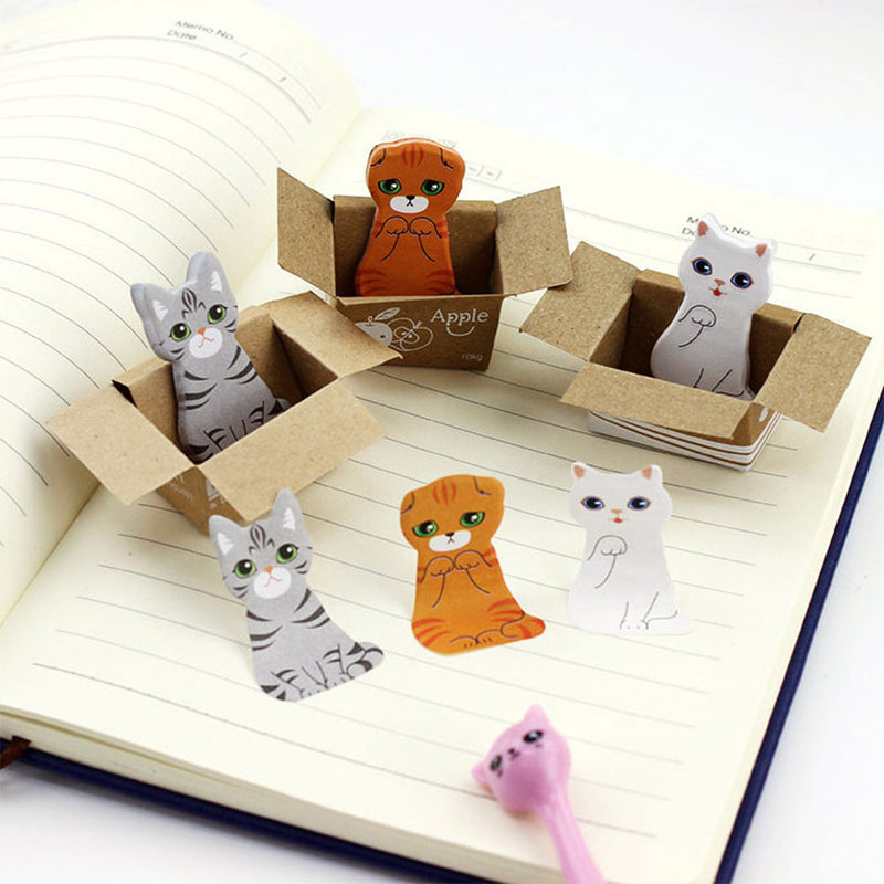 Cat Sticky Notes, kitty post its, cat memo pad, cute cats stationery